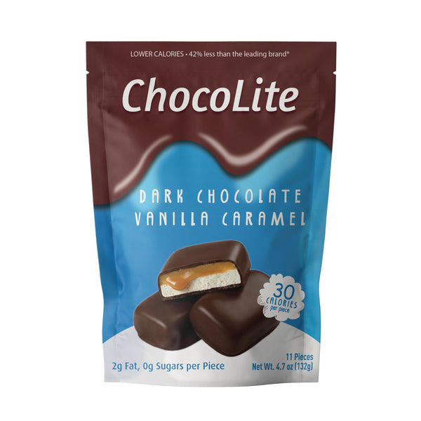 ChocoLite Dark Chocolate Vanilla Caramel 11 Count Pouch