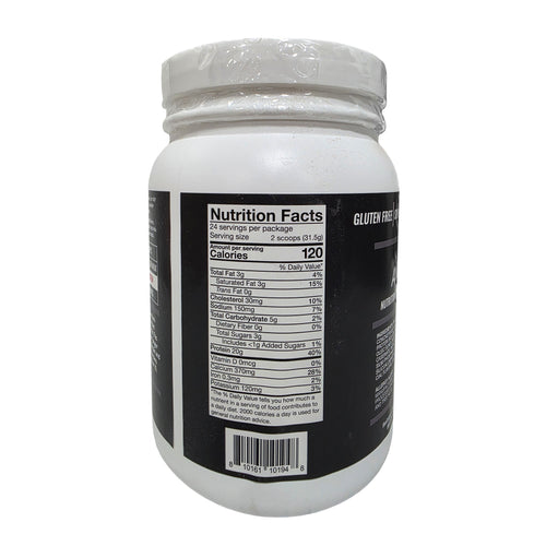 AtLast! 100% Dairy Protein Powder Cookies & Cream – Nutrition Facts panel