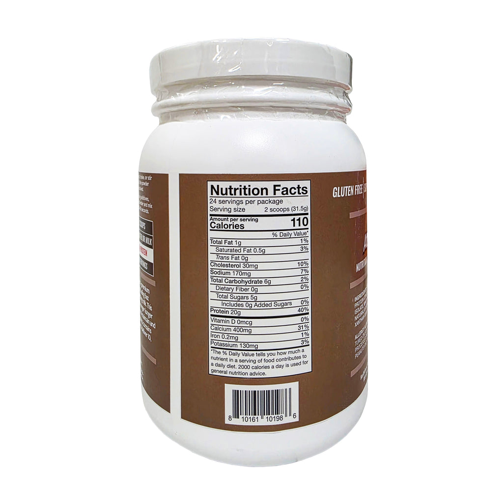 AtLast! 100% Dairy Protein Powder Vanilla Latte – Nutrition Facts panel