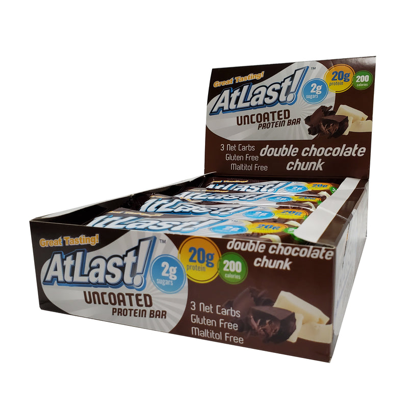AtLast! Double Chocolate Chunk Protein Bars Box of 12